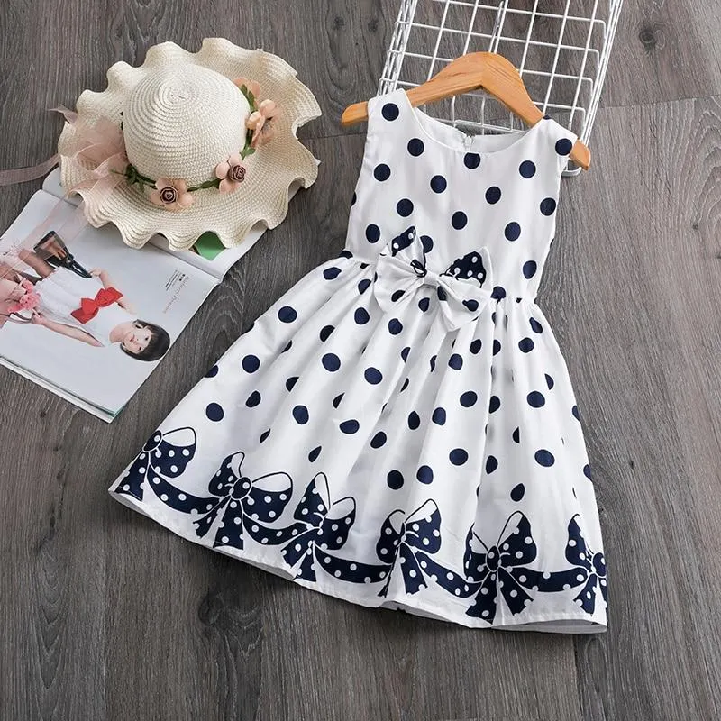 Fairy Spring Girls Dress Full Sleeve Polka Dots Girls Princess Dress Elegant Girls Party Frocks Dress Children Birthday Costume
