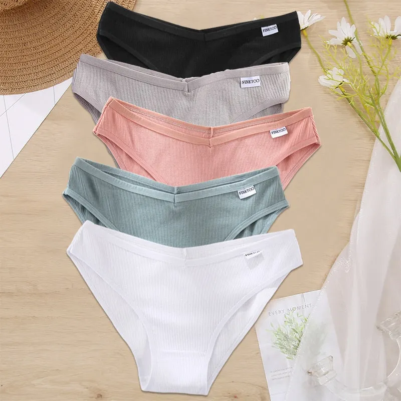 5PCS/Set Women Panties Cotton Underwear Female Panties Solid Color Underpants Sexy Lingerie Pantys for Woman Briefs Intimates