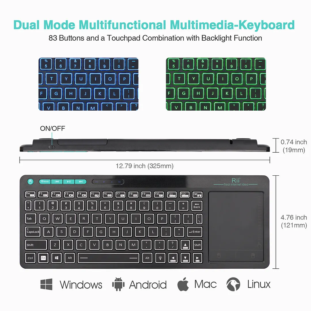 Rii RT518S Mini Bluetooth Wireless Keyboard