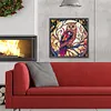 >SALE<5D DIY Full Round Drill Diamond Painting Stained Glass Owl Home Decor 30x30cm