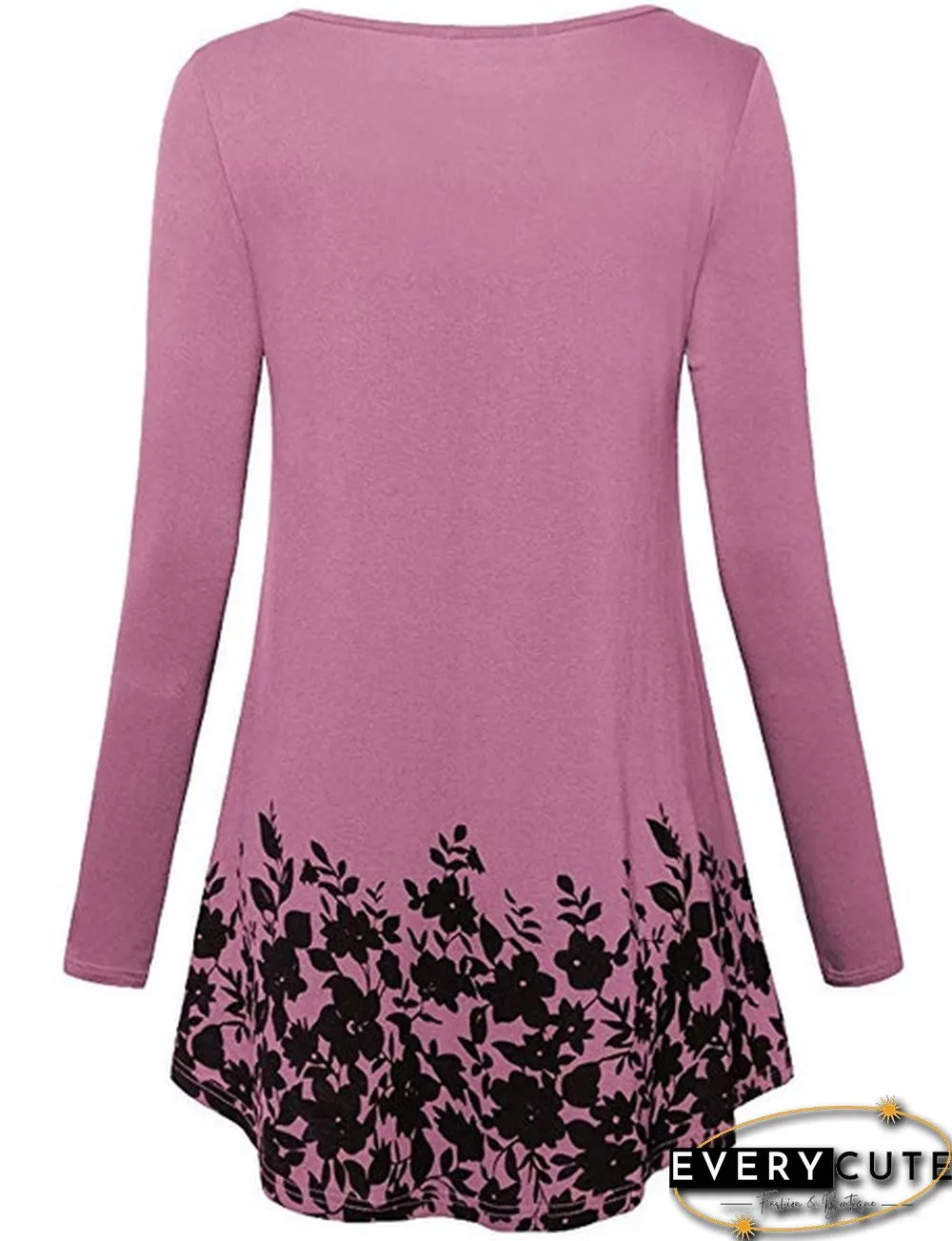 Women Autumn Fashion Floral Printed Tunics Women Basic Long Sleeve Casual Tops T-Shirt