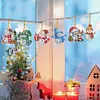 (US Local)12Pcs Xmas Theme  DIY Diamond Christmas Tree Pendant Wall Door Decoration