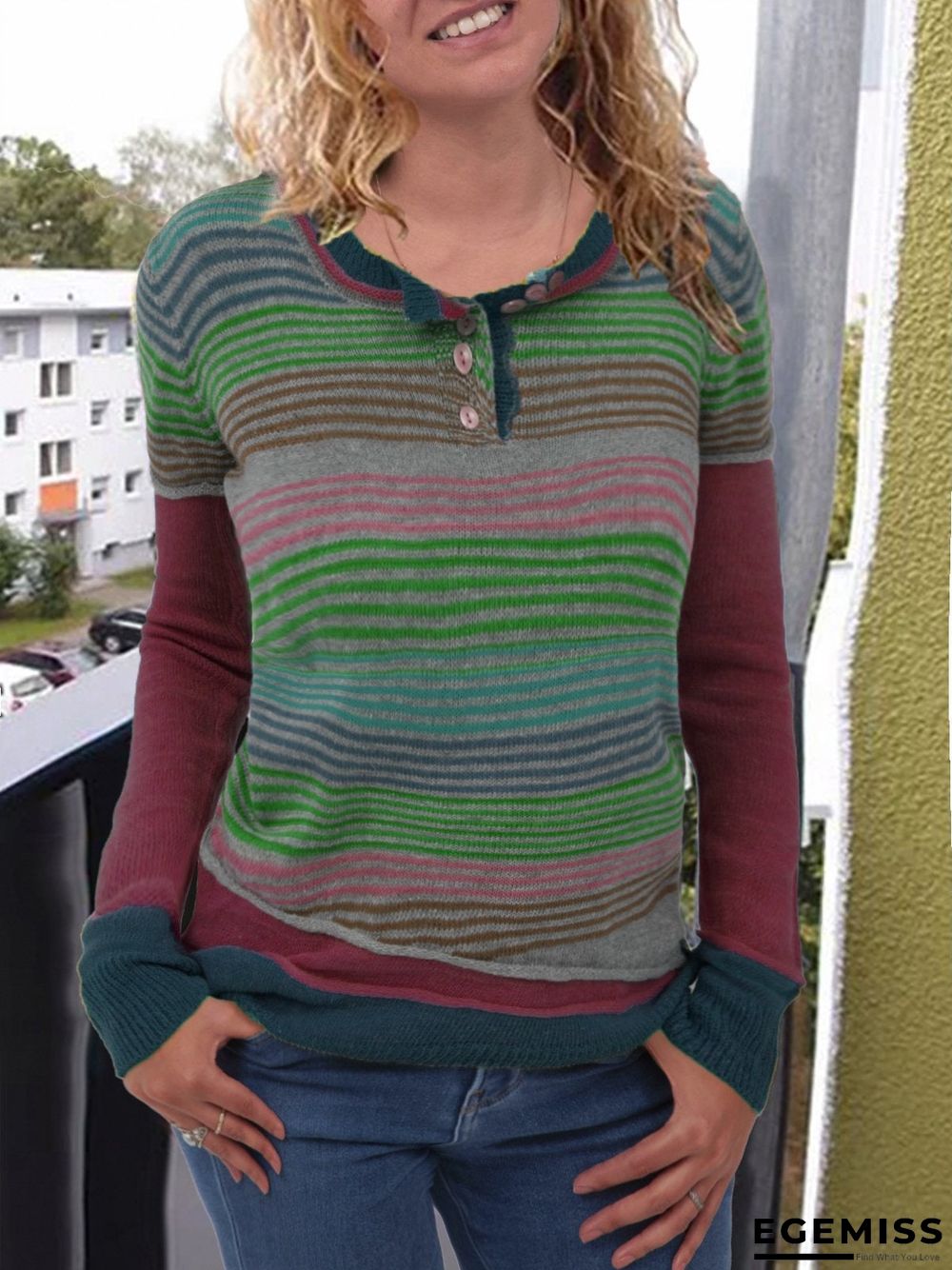 Long Sleeve Knitted Shirts & Tops | EGEMISS