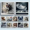 (Multi Style)Piano Girl-Full Embroidery 3 strands 11CT Stamped Cross Stitch-50*50CM