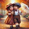 Enfance ch&eacute;rie gar&ccedil;on et fille-perceuse ronde peinture diamant-40*40cm