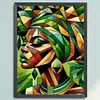Green Girl Painting-11CT Stamped/Counted Cross Stitch 40*55cm/15.75*21.65in