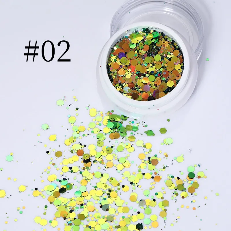 Iridescent 3D Ultrathin Sequins Nail Glitter Flakes Slices Purple White Sparkly DIY Tips Dazzling Paillette Nail Art Decorations