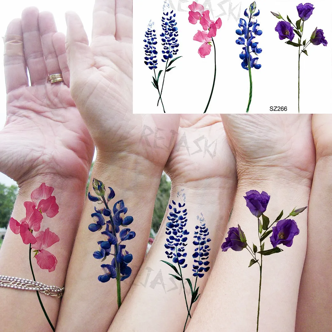 Small Henna Lotus Sexy Back Temporary Tattoos For Women Adult Feather Dandelion Fake Tattoo Body Art Waterproof Tatoos Sticker