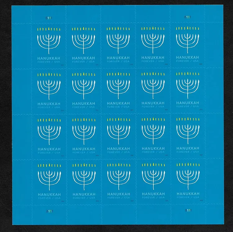 2024 USA New Hanukkah Candelabra Holiday Forever Stamps