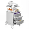 [US Local Warehouse] Medical Cart with 3 Drawers & 4 Wheels & 1 Top Tray Rolling Cart 66 LBS Load Salon Trolley for Hospital Office Bedroom Clinic