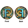 (Upgrade Size)DIY Double Sided Diamond Painting Alphabet Family Last Name Initial Sign Ornament with Chain Window Hanging Kit