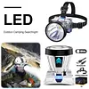 LED Rechargeable Head Lights Flashlight for Camping Cycling Fishing (White)