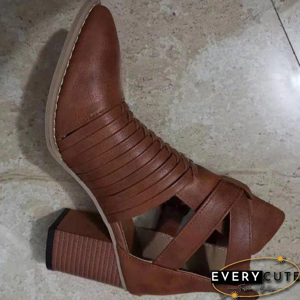 Buckle Pointed Toe Retro Shoes