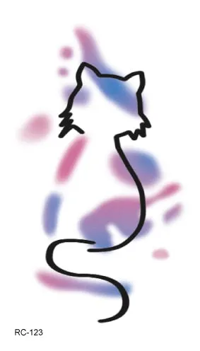 52 Kinds Watercolor Animals Fake Tattoos Temporary Cat Flamingo Wolf Whale Fox Butterfly Waterproof Tatto Stickers Small Size