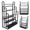 [US Local Warehouse] Fabric Roll Storage Rack 3 Tier Car Window Film Display Rack Adjustable Height Metal Vinyl Roll Storage Stand Detachable Fabric Display Organizer for Leather Rolls/Window Film/Wallpaper