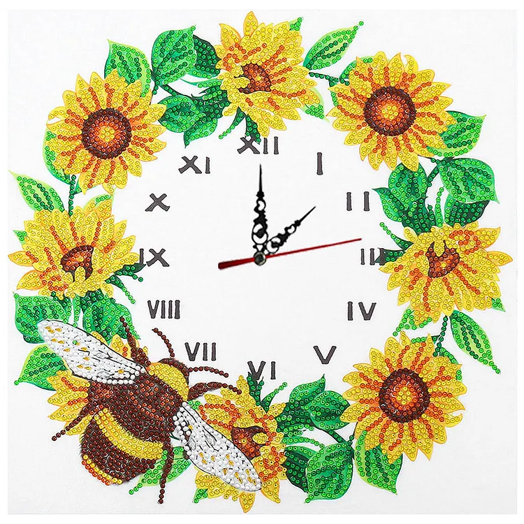 【Clock】5D Flower Diamond Clock DIY Special-shaped Partial Crystal Drill (DZ654) gbfke