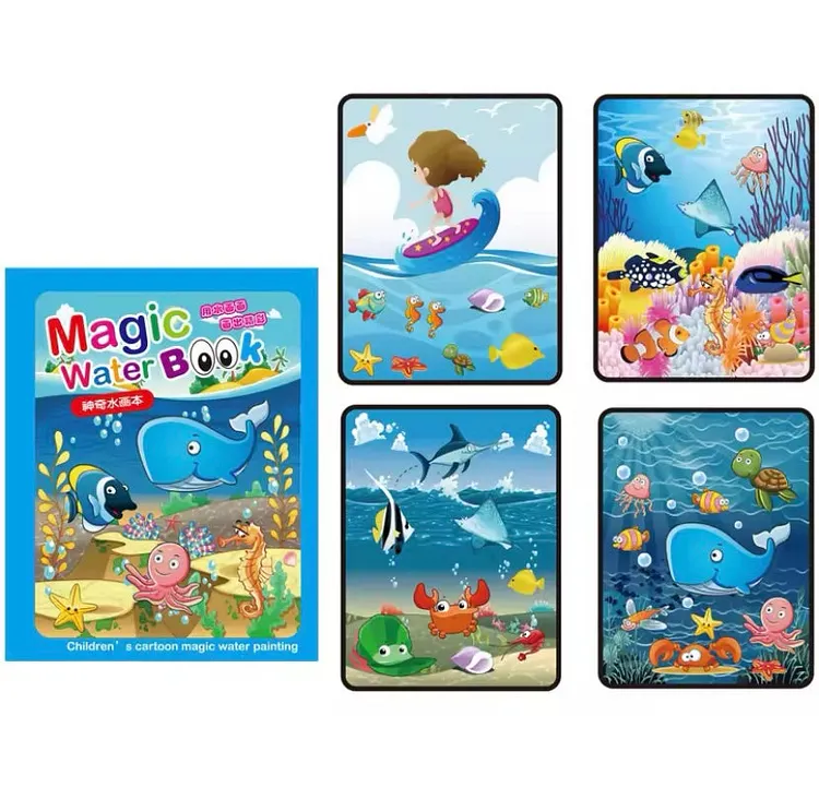 Reusable Watercolor Coloring Book &ndash; Magical Water Drawing Toy for Kids