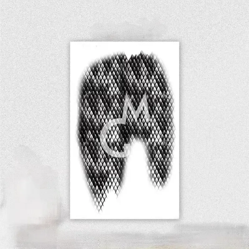 New Dark Snake Shaped Scales Temporary Tattoo Stickers Men and Women Waterproof Black Personality Cool Hand Back Art Fake Tattoo