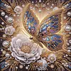 Pearl Butterfly-Partial Special Shaped Diamond Painting 30*30CM