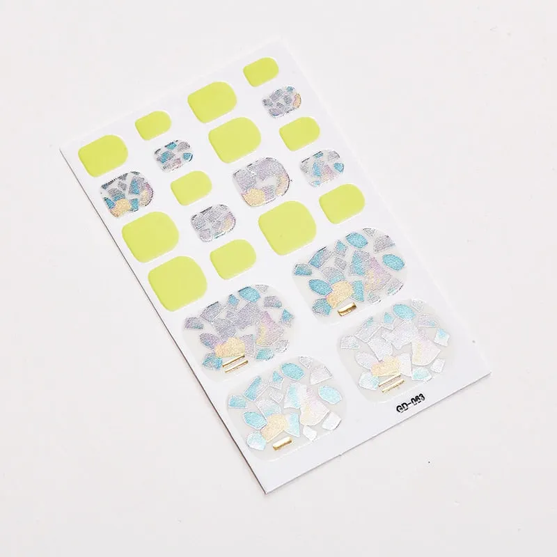 22 Tips/Sheet Shiny Nail Decoration Nail Adhesive Nail Accesoires Nail Art Decoration Nailart Sticker Adesivos Nail Tape
