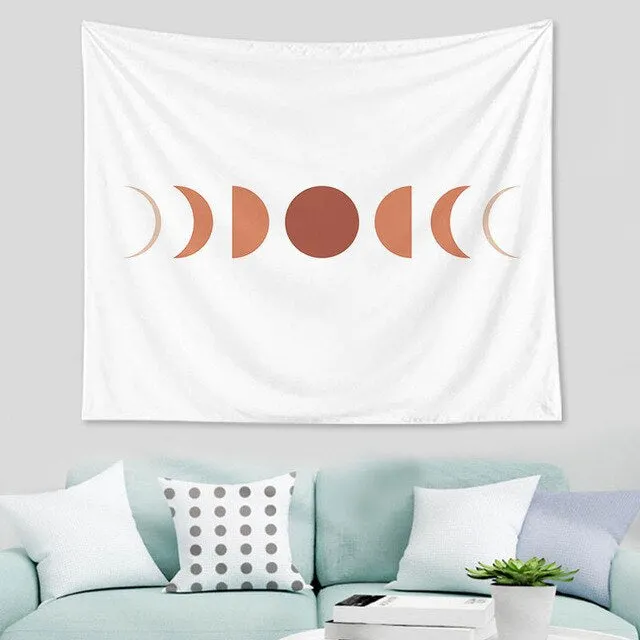 Abstract  nordic Geometric Tapestry Tropic Modern Art Brown Wall Hanging ins Tapestry Decorative Tapestry For Home Decoration