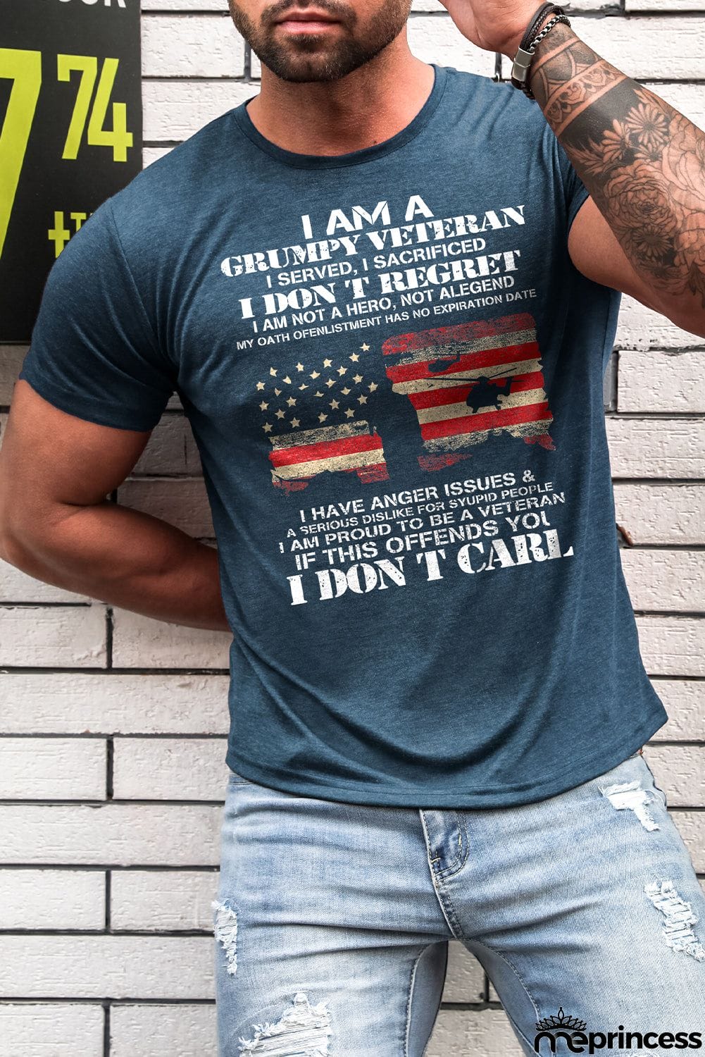 USA Flag Print Men's Tee