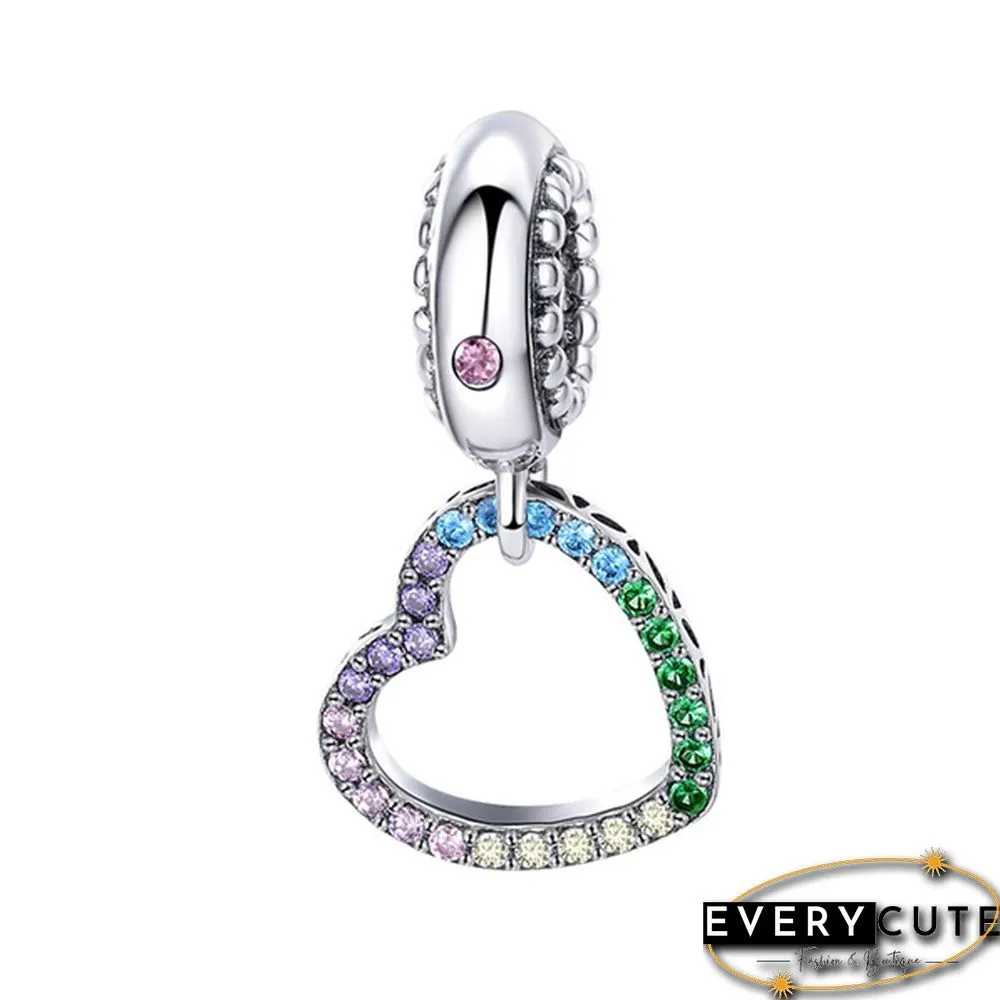 NEW Fashion Jewelry Making 925 Sterling Silver Rainbow bicycle unicorn Butterfly Arrow Heart Pendants for Necklace European charms Silver beads for bracelet DIY Christmas