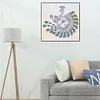 DIY Peafowl Special Shaped Diamond Painting Cross Stitch Clock Home Decor