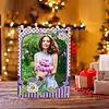 Floral Special Shape Diamond Painting Photo Frame Home Decor (Flower Purple)