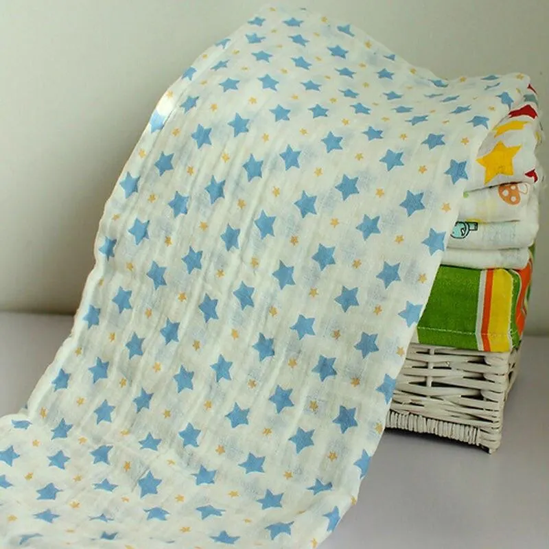 New Cute Nursery Infant Baby Swaddling Blanket Newborn Infant Cotton Swaddle Towel Soft Baby Printed Blanket 120*120cm