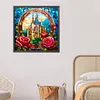 Rose Castle Glass Painting-Paint by Numbers Acrylic Painting 40*40CM