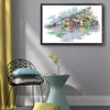 (Stamped/Counted) Colorful Village-14CT Cross Stitch 37*27cm/14.57*10.63in