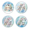 (US Local)[Upgrade]4Pcs Acrylic Special Shape Turtle DIY Waterproof Diamond Painting Coaster