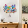 (US Local)Wooden Special Shaped Flowers Butterflies Diamond Art Craft Wall Hooks for Home