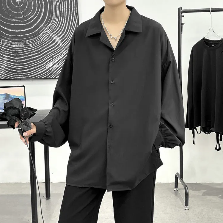 Men's Shirts Solid Color Shirt Cardigan