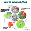 4PCS Wooden Diamond Painted Placemats Tableware Mat with Holder(Tea Art Bouquet)