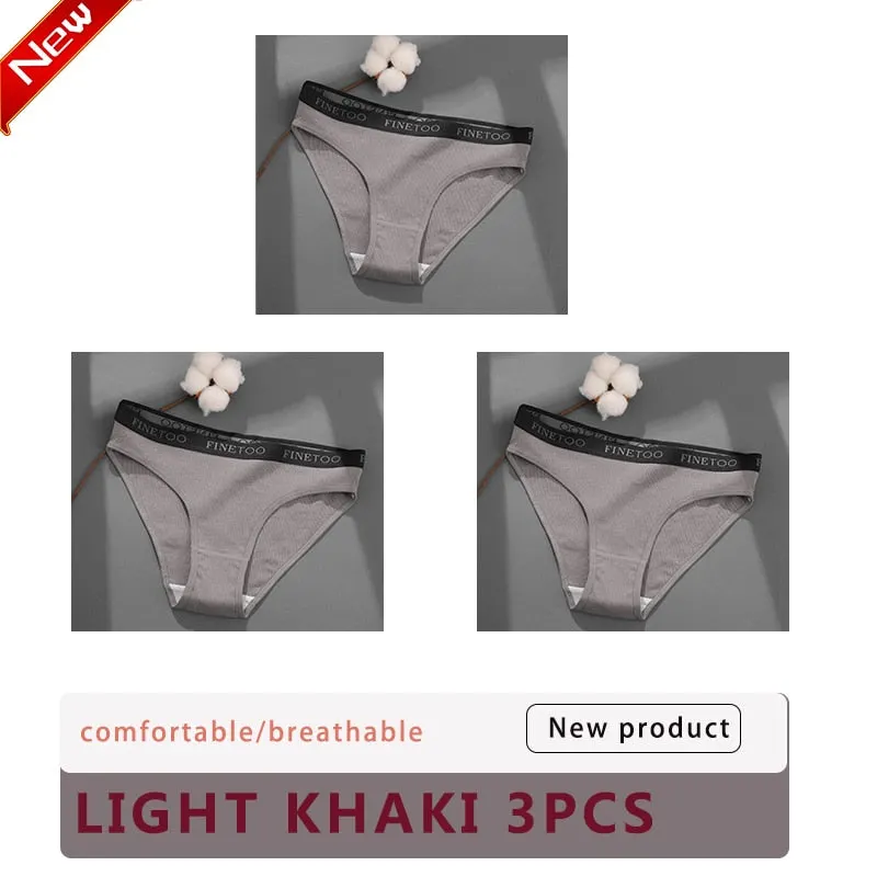 3PCS/Set Cotton Underwear For Woman Sexy Letter Panties Underpants Female M-XL Briefs Intimates Lingerie 6 Solid Color Pantys