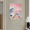 Beach and Waves DIY Pearl Painting Kit with Frame 30x40cm Pearl Gem Paintings Picture Arts Craft for Adults Beginners Gift Home Wall Decor