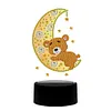 5D DIY Diamond Painting 7 Color Night Light Lamp Home Decoration Ornament Gift Kit(Moon Bear)