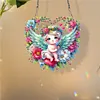 >SALE<Wreath Angel 2D Flat DIY Diamond Art Pendant Green Wing Wall Door Decoration