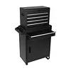 [US Local Warehouse] Large Detachable Toolbox with Double Door & Wheels Sliding Drawers Tool Chest Large Capacity Mechanic Tool Storage Box Metal Tool Cart for Garage Tool Room