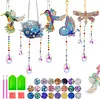 5Pcs DIY Diamond Painting Wind Chimes Crystal Window Suncatcher Craft Set Birthday Gifts Home Garden Decor