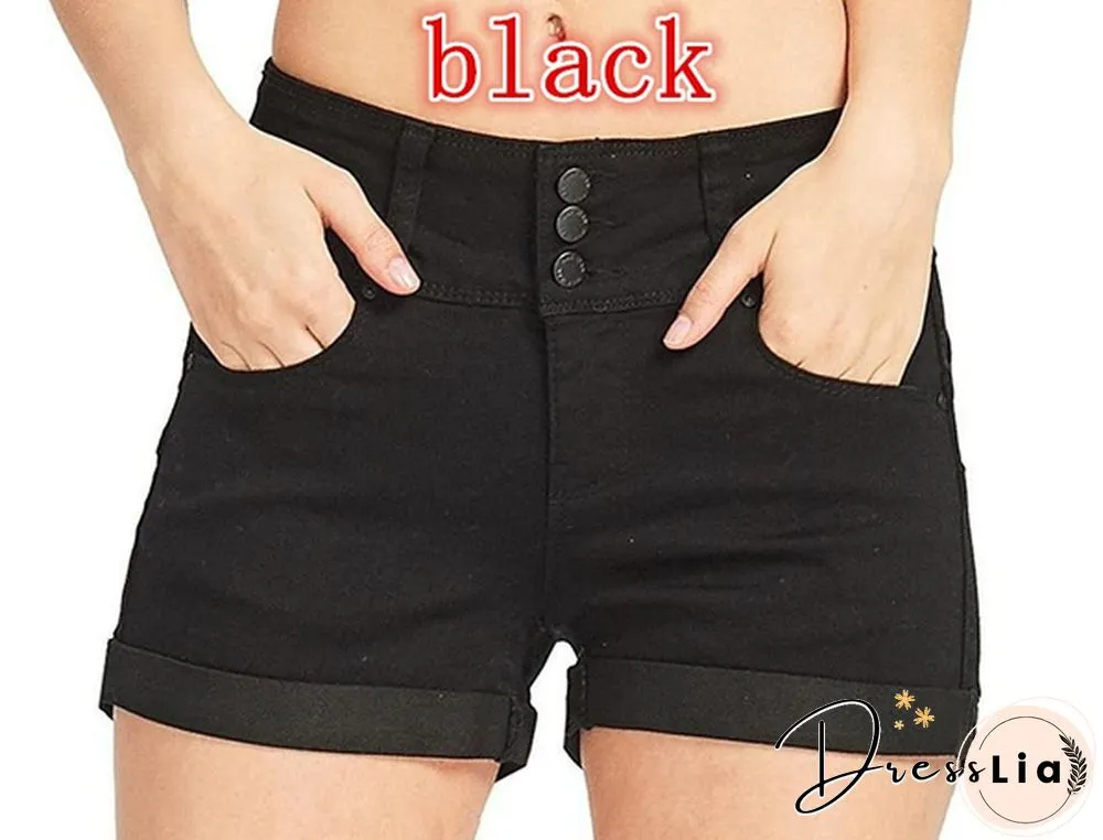 Plus Size Womens Ladies High Waist Short Jeans Shorts Denim Pants