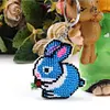 2Pcs Bunny Bead Cross Stitch Keychain Kit Mosaic Beads Embroidery Keyrings Art