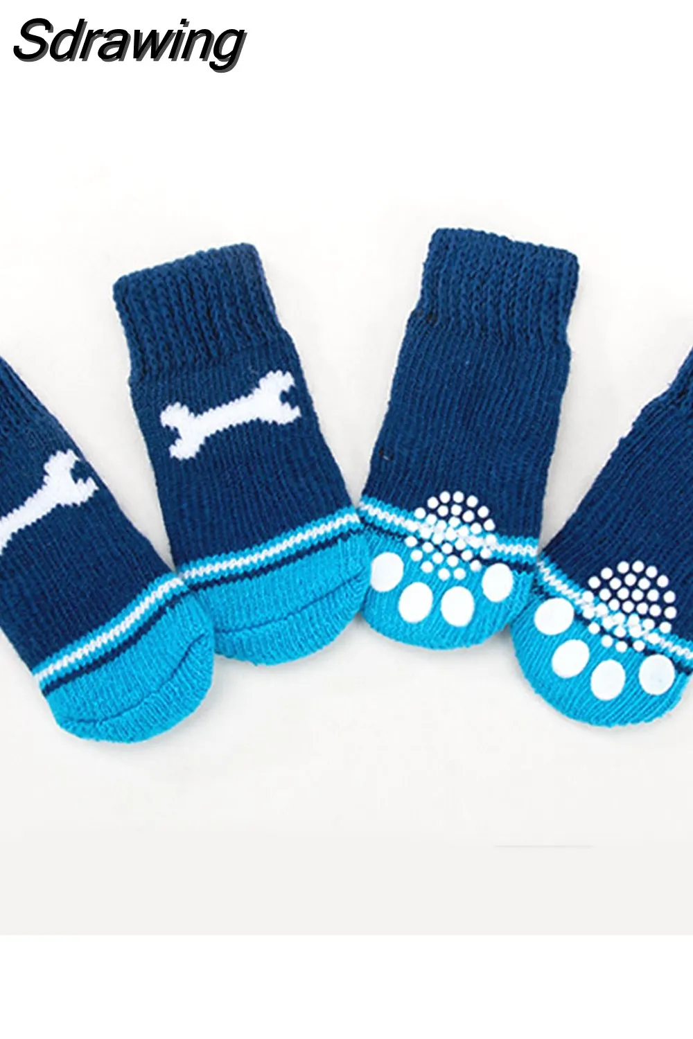 Sdrawing Cute Puppy Dog Socks Cartoon Printed Anti Slip Knit Socks Winter Warm Puppy Shoes Small Medium Dogs Boots Pet Products