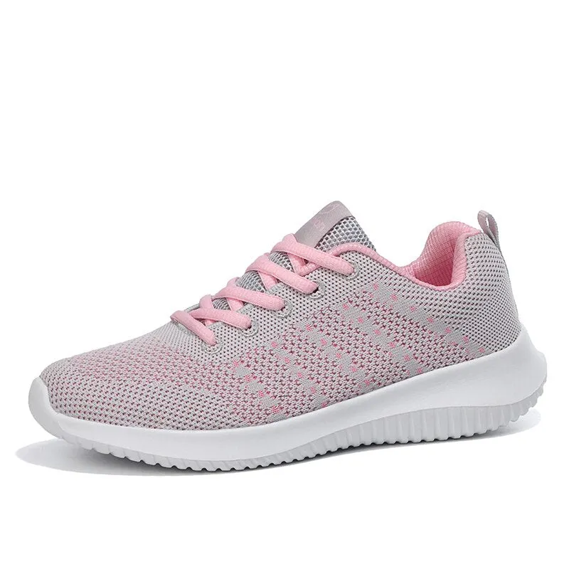 Sports Shoes For Women Outdoor Comfortable Mesh Walking Jogging Ladies Light Flats Shoes Breathable Soft Athletics Weaving