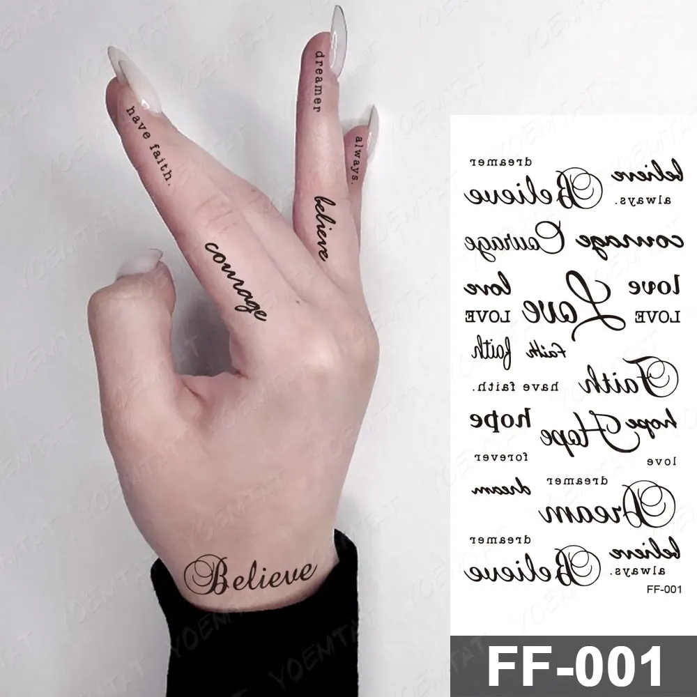 Arabic Language Waterproof Temporary Tattoo Sticker Black Love Text Word Letter Body Art Arm Couple Fake Tatoo For Women Men