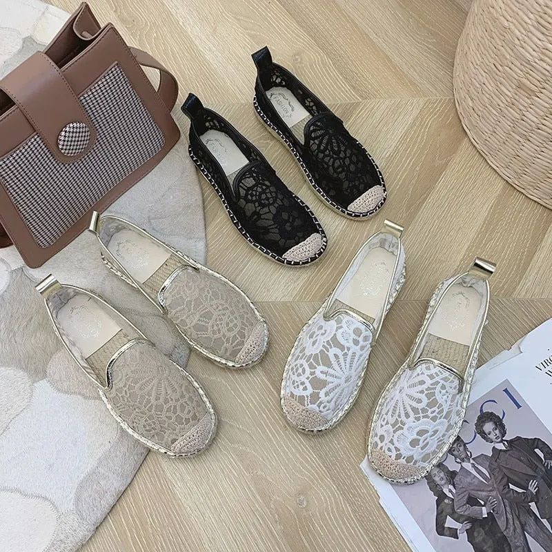 2021 New Espadrilles Women's Fashion Flat Shoes 2021 Sapatos Flax Ballet Chaussure for Espadrille Comfortable Slippers