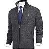 RL&reg; męski sweter w jednolitym kolorze z kołnierzem