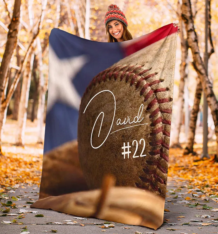 Personalized Baseball Blanket, Baseball Boy Sherpa Fleece Blanket | BKKid494